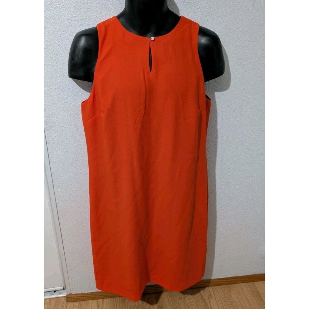 Lauren Ralph Lauren Shift Dress Sleeveless Orange Keyhole Lined Women's Size 8